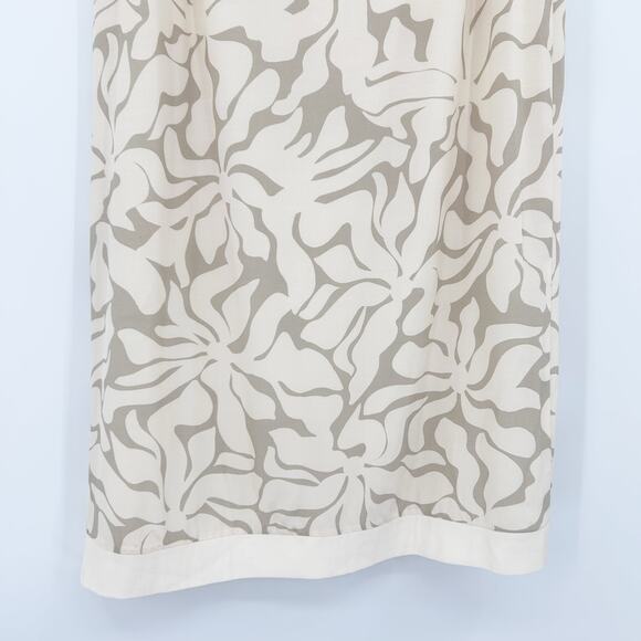 Mon Renn High Tide Midi Skirt  Stone Taupe Abstract Print Slit Long Womens Sz S - Picture 11 of 13